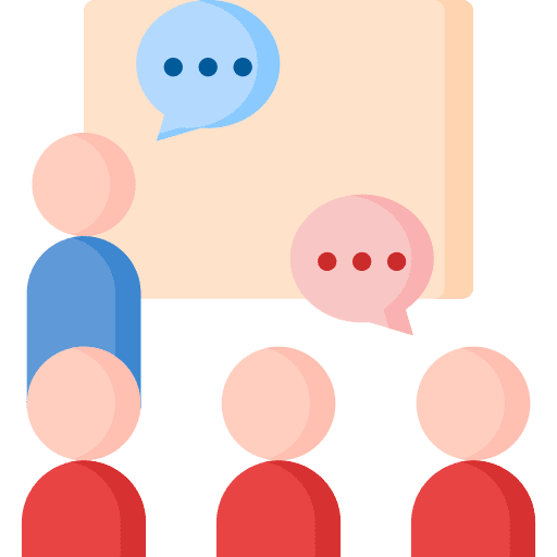 Presentation board introduction exposition icon