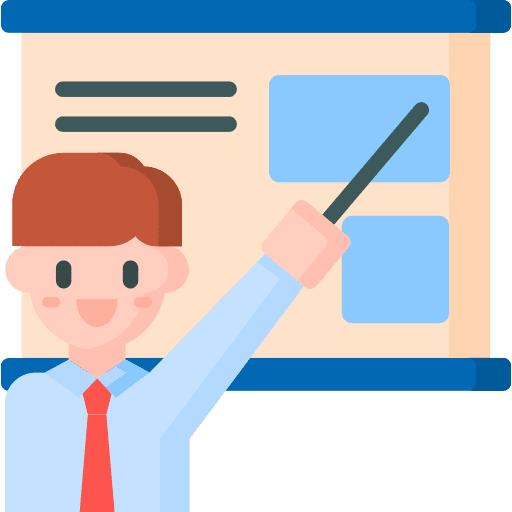 Presentation businessman exposition project icon