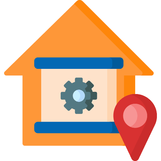 Placeholder cogwheel house workshop icon