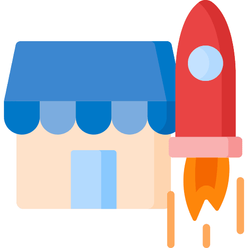 Startup business and finance online store commerce icon