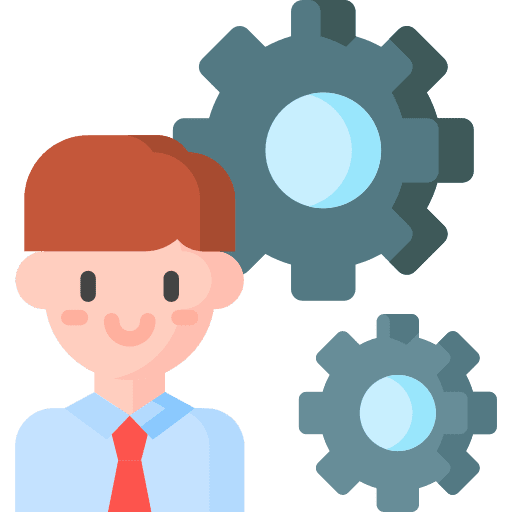 Workshop profession and jobs worker cogwheel icon