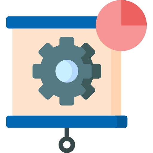 Board strategy clock cogwheel icon