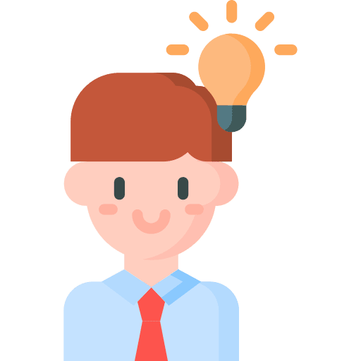 Idea man plan light bulb icon