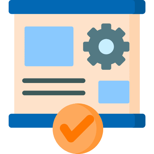 Result board business and finance cogwheel icon
