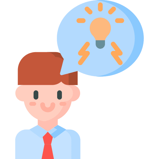 Brainstorming strategy creativity worker icon