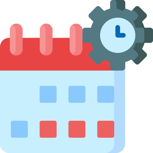 Calendar schedule settings gear icon