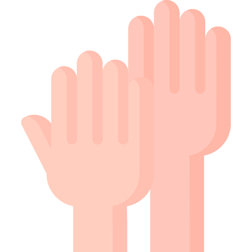 Volunteer raise hand hands up volunteer icon