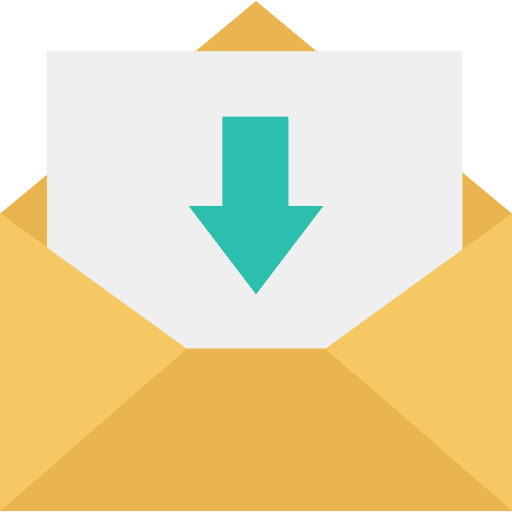 Receive mail receive mail down arrow email icon