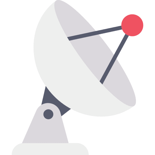 Satellite dish antenna signal technology icon
