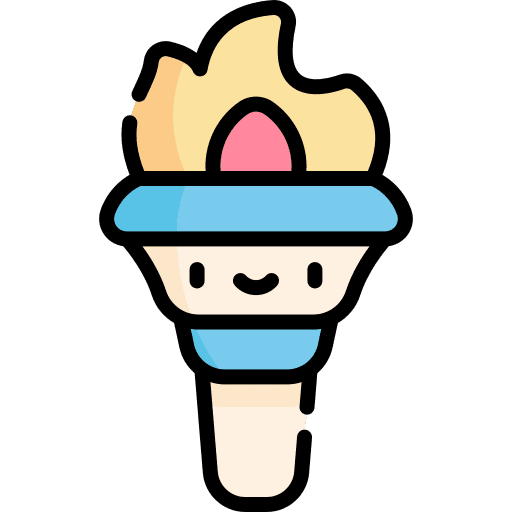 Torch greek mythology fire olympic flame icon