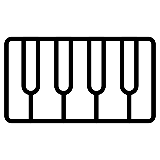 Piano musical instrument keyboard icon