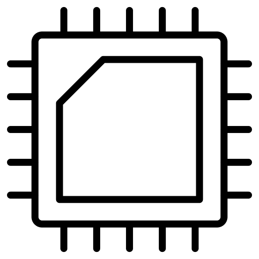 Processor chip microchip embedded icon