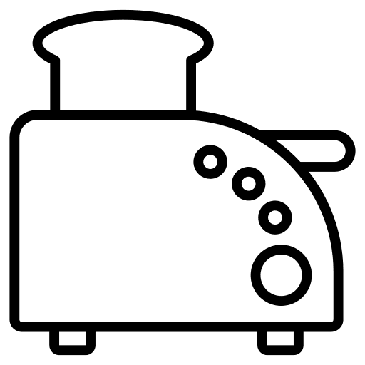 Toaster kitchen utensils bread slice icon