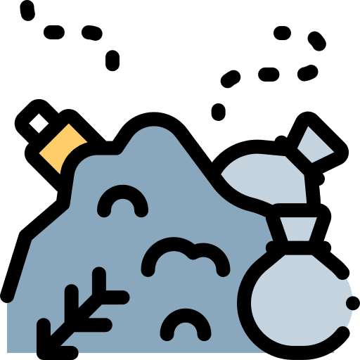 Dump rubbish residue food waste icon