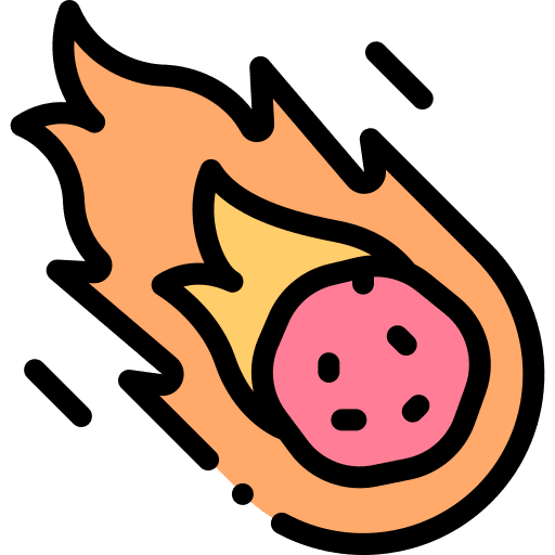 Meteorite asteroid impact falling icon