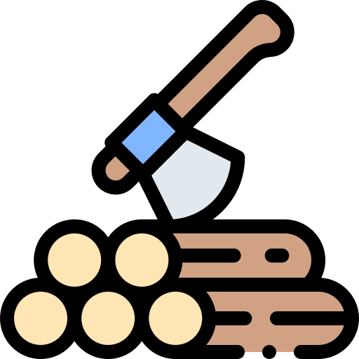 Woodcutter firewood woodcutter construction and tools icon