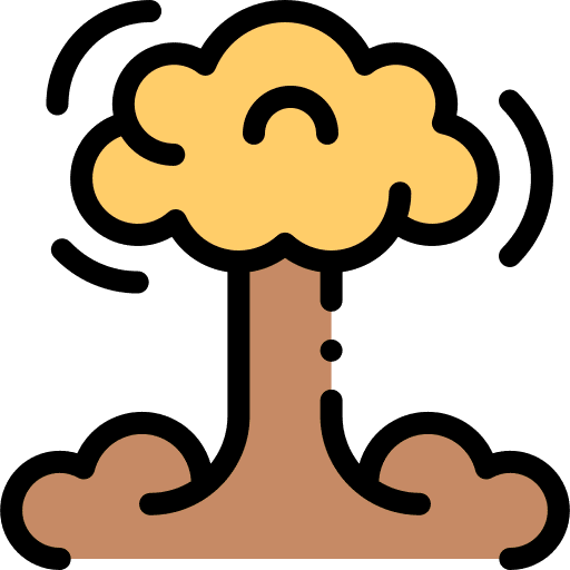 Explosion natural disaster nature pollution icon