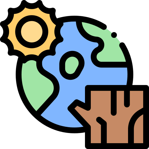 Climate change wood sun climate change icon