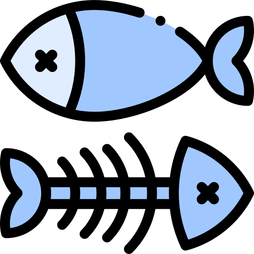 Fish pollution dead sea life icon