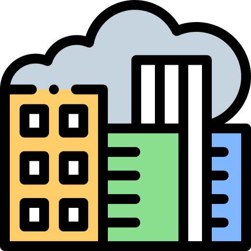 Smog co2 ecology and environment building icon