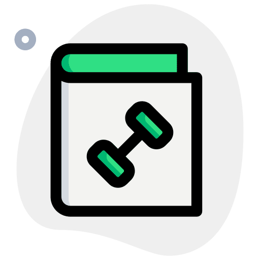 Book exercising guide book icon