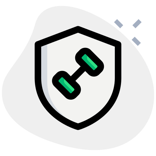 Shield dumbell safety gym icon