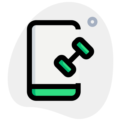 Smartphone coach dumbbells training icon