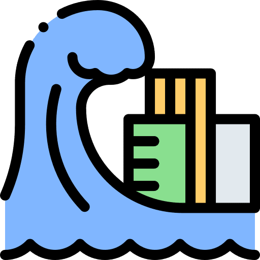 Tsunami town natural disaster nature icon
