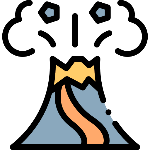Volcano landscape nature explosion icon