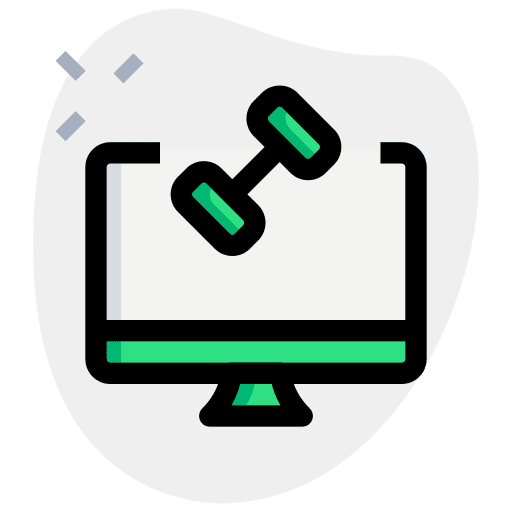 Desktop computer bodybuilder video tutorials training icon