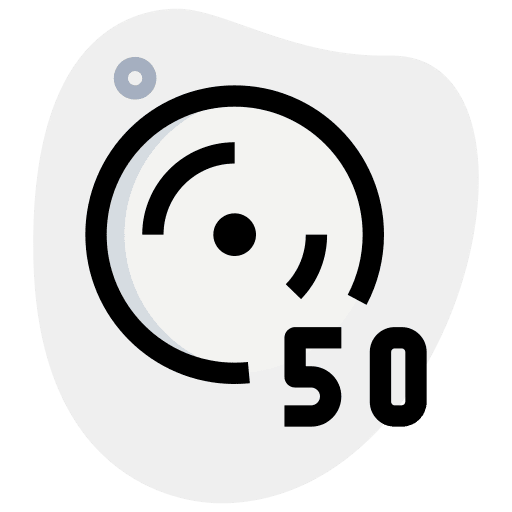 Fifty gym exercise sports icon