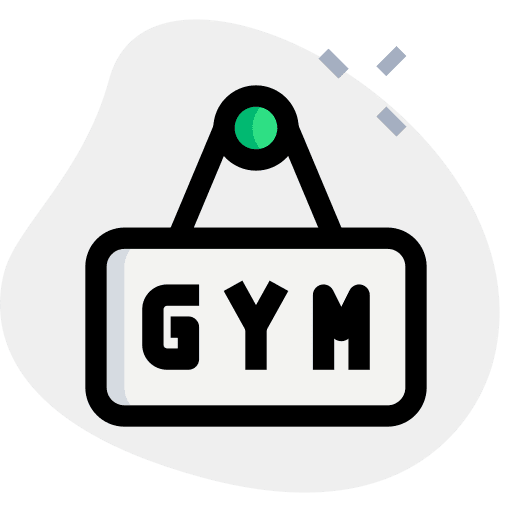 Gym sign board signaling icon