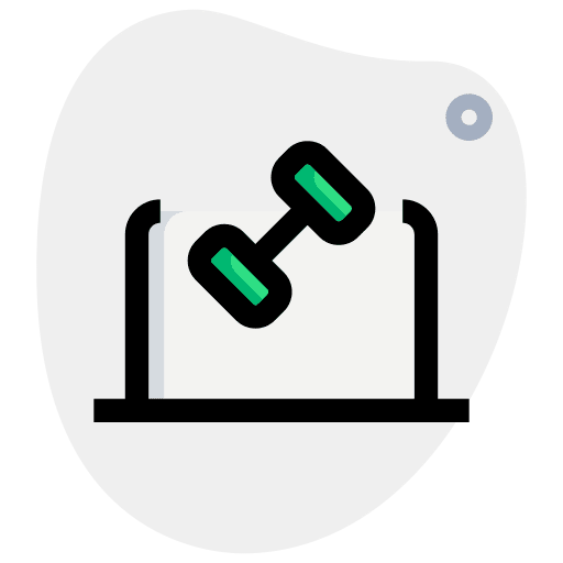 Laptop exercising video tutorials workout icon