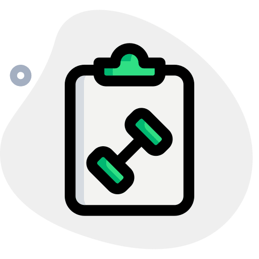 Planing bodybuilder sports and competition clipboard icon