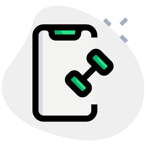 Smartphone dumbbell smartphone training icon