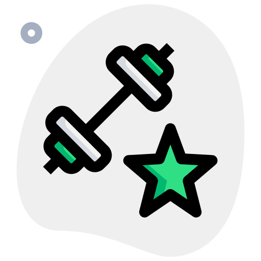 Starred gym weight dumbbell icon