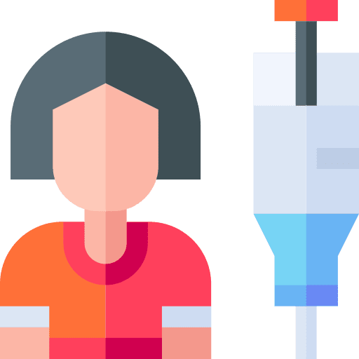 Vaccination drugs healthcare and medical woman icon