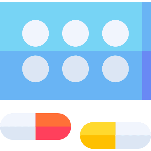 Pills capsule blister pack pharmacy icon