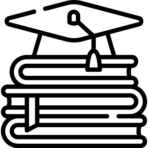 Education mortarboard knowledge learning icon