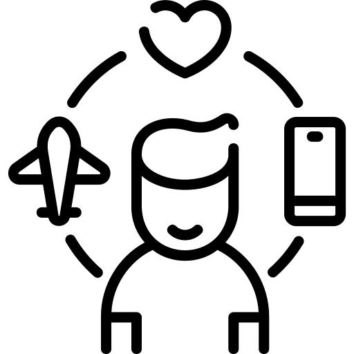 Millennial people smartphone love icon