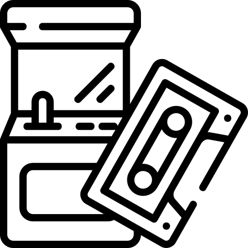 Nostalgic entertainment cassette arcade machine icon