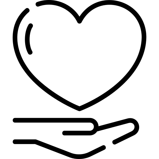 Values hand heart core values icon