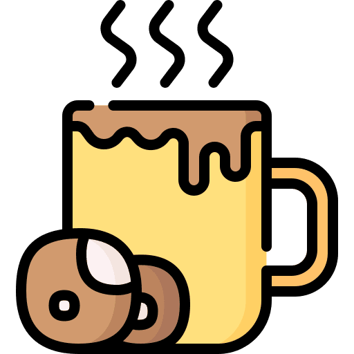 Coffee mug food and restaurant biscuit cookie icon
