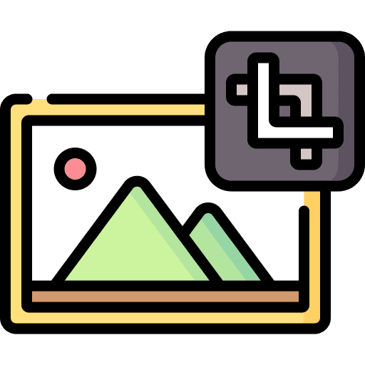 Crop picture interface image icon