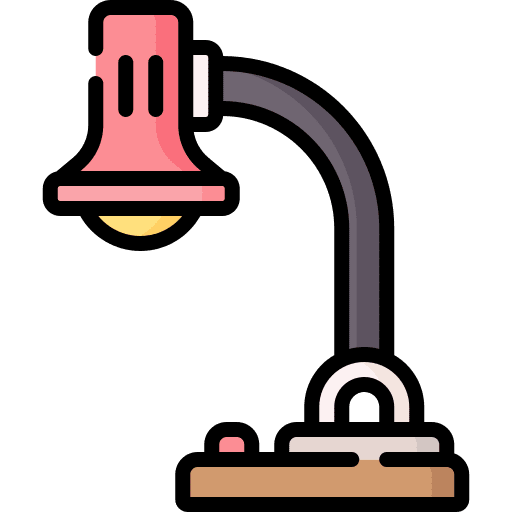 Desk lamp study office furniture and household icon