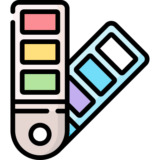 Color palette art and design paint samples icon