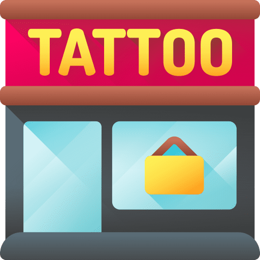 Tattoo studio commerce building tattoo parlor icon