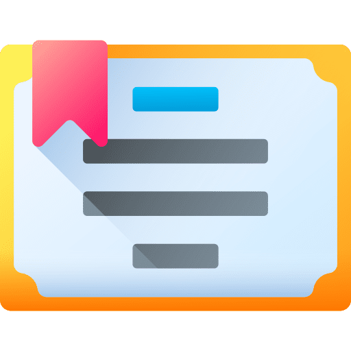 Tattoo studio certificate license files and folders icon