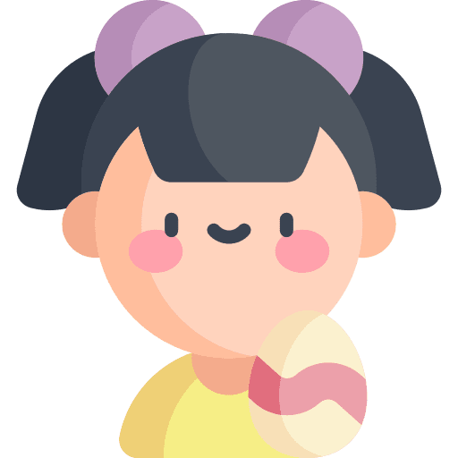 Girl easter child easter egg icon