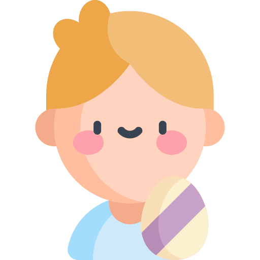 Boy easter basket egg icon